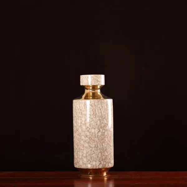 Agate Red Gild Gold Light Luxury Hand Made Ceramic Dry Flower Vase For Bedroom Decor photo-4
