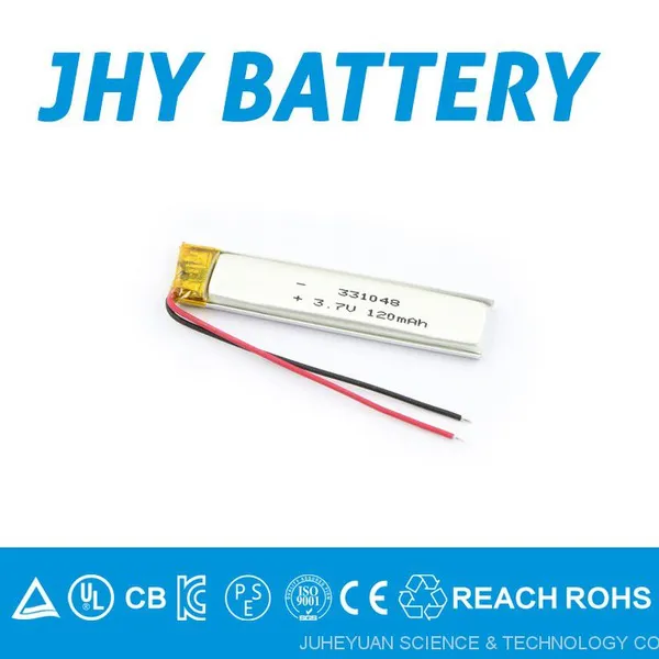 OEM Rechargeable 331048 3.7v 120mah Lithium Polymer Battery