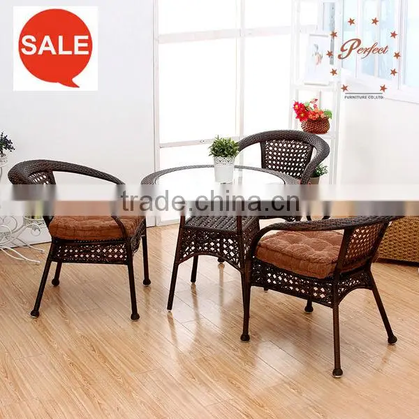 Outdoor PE Rattan Patio Furniture Round Table With Armchair ZG-16 photo-2