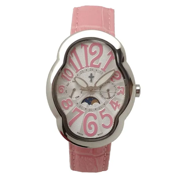 Stainless Steel Women Watches Genuine Leather Strip Multi-function Lady Fashion Watch photo-2