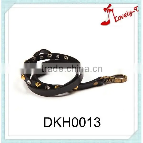 New Arrival pu Brown Key Holders Strap Hang Around Neck Cheap Custom Leather Key Chain