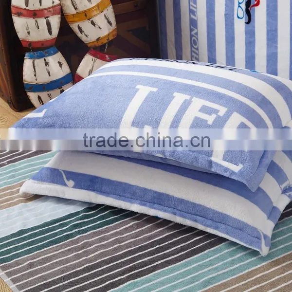 Hot Sale Home Use Cheap Stripe Print Cartoon Flannel Warm Thick Duvet Cover Sets photo-5