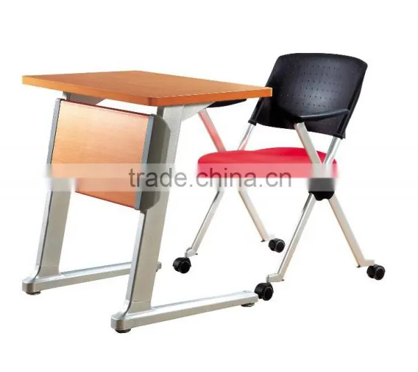 Single Student Desk and Chair With Aluminum Leg for Classroom HD-02C-L photo-2