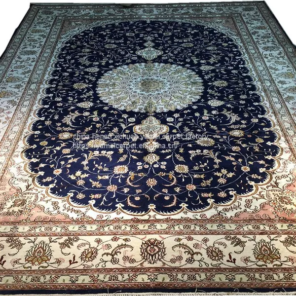 Blue Carpet Handmade Silk Persian Carpets 6x9ft photo-2
