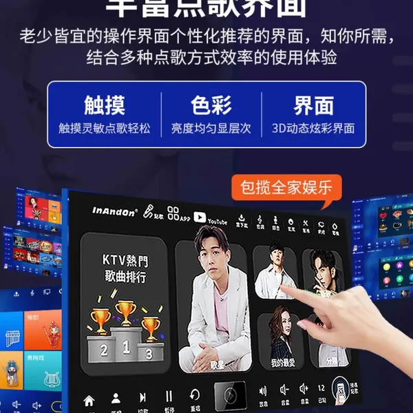InAndon R5PROMATE 15.6'' Karaoke Player,1TB HDD,20K Songs,3IN1 YouTube photo-2