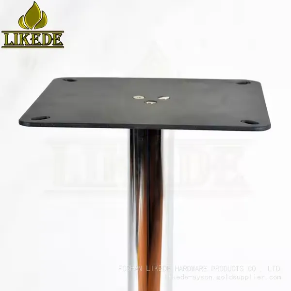 Morden Design Round Restaurant Dining Table Black With Metal Base for Cafe Use photo-3