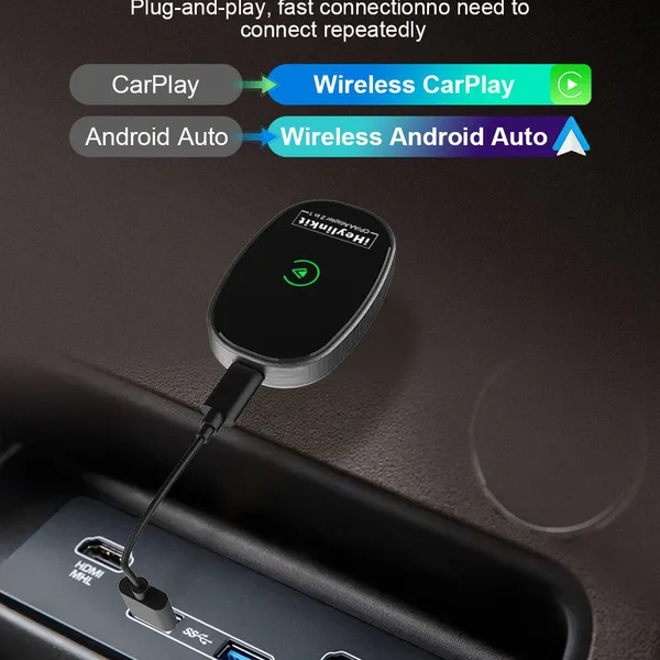 Wired to Wireless CarPlay Android Auto 2 in 1 Adapter Factory Price photo-5