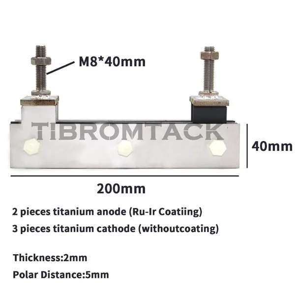 Ru-Ir Titanium MMO Electrodes Plates for Fruit Vegetable Machine, 3 Titanium Cathode Plates Without Coating photo-3