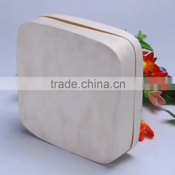 2016 Wholesale Poplar Bark Green Safety Soft Wood Food Box Fast Food Box photo-4