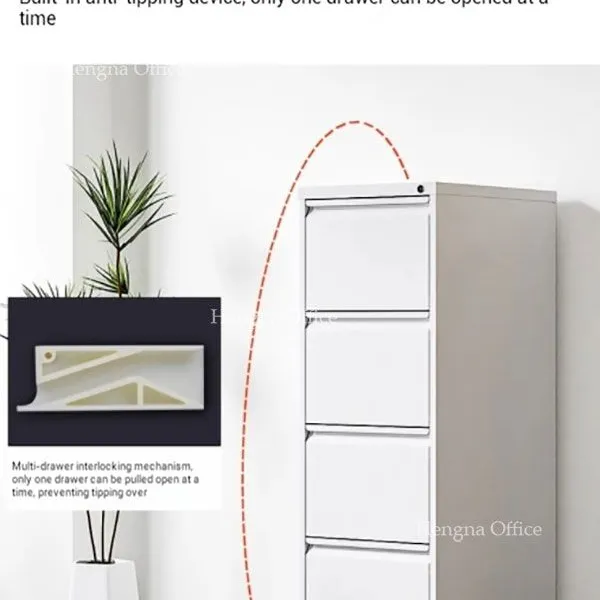 Modern White Office Filing Cabinet for Hobart Creative Studio, 2 Drawer Vertical Storage, Seamless Welding With Gooseneck Handle photo-3