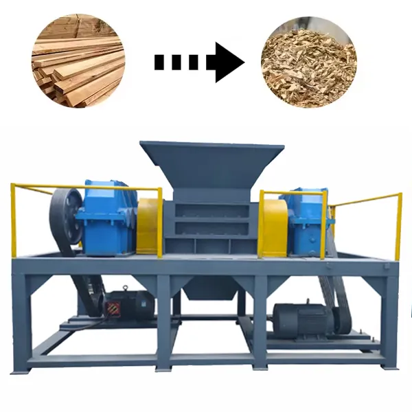 Factory Direct Sales Industrial Waste Paper Cardboard Metal Plastic Double Shaft Shredder Recycling Waste photo-3