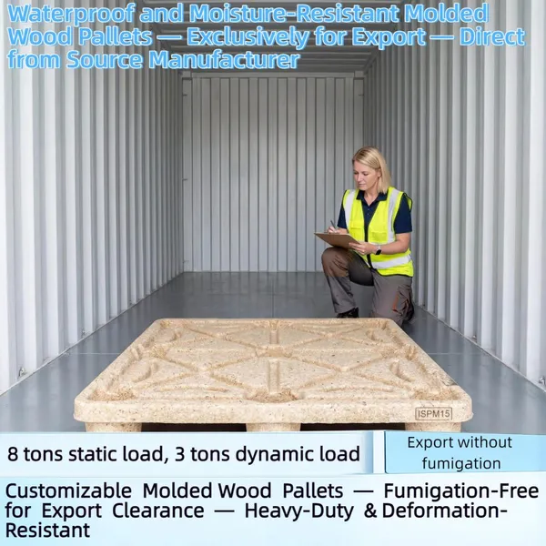 Customizable Molded Wood Pallets — Fumigation-Free for Export Clearance — Heavy-Duty & Deformation-Resistant