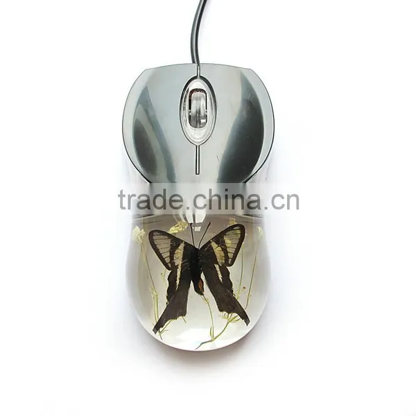 Fashionable New Style Resin Real Buttfly Computer Mouse photo-6