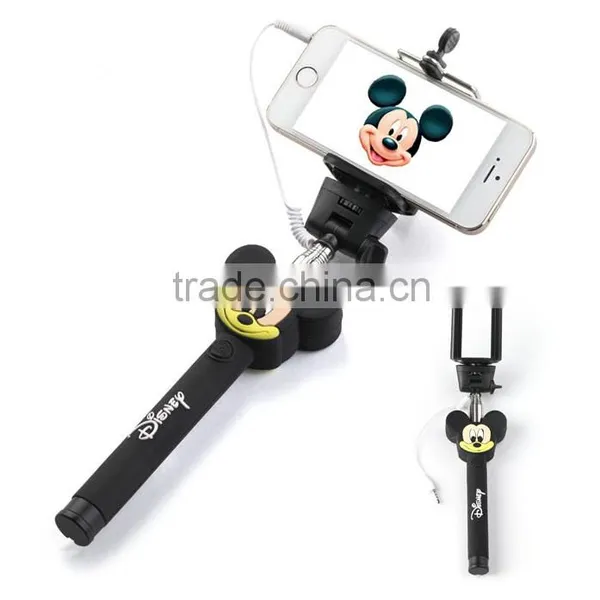 Cartoon Wire Cell Phone Selfie Stick With 3.5mm Jack Wire photo-4