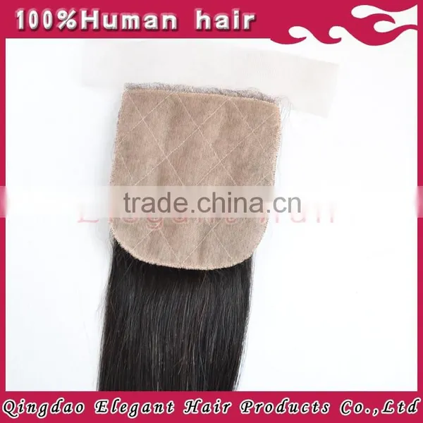 Cheap 4*4 Inch Natural Part Swiss Lace Brazilian Virgin Hair Silk Top Lace Closure photo-5