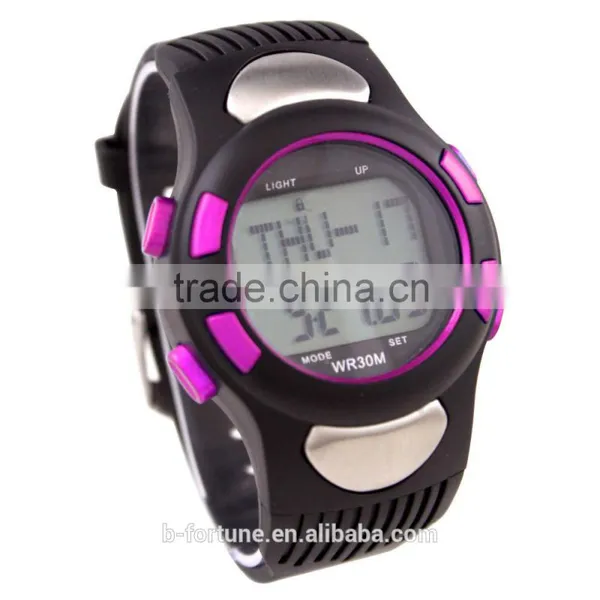 LP1365 Plastic Case LCD Stainless Steel Case Back Pedometer Crane Sports Heart Rate Monitor Sports Watch photo-4