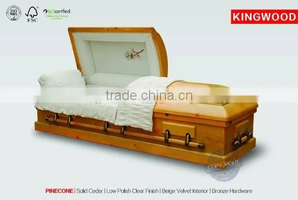 Casket Furniture Company PINECONE Teak Solid Wood Casket