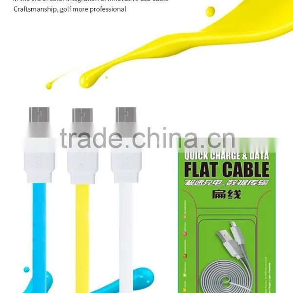 GOLF Fast Charging USB Flat Cable for Android Phone Quick Charge and Data Noodle Micro Cable for Android Device photo-6