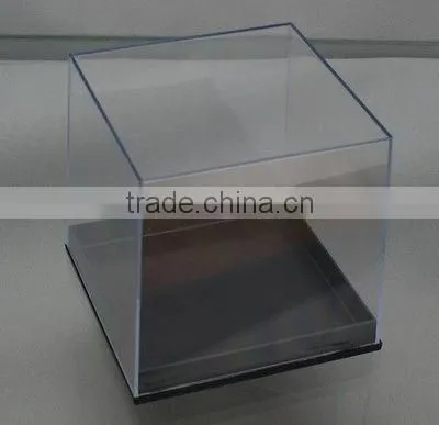NEW ACRYLIC DISPLAY BOX Cabinet 80 x 80 x 78 mm BLACK BASE photo-3