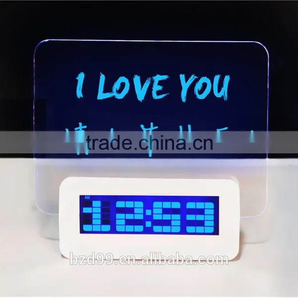 New Promotional Multi-functional USB HUB Electronic Digital Timer Transparent LCD LED Memo Board Alarm Clock photo-2