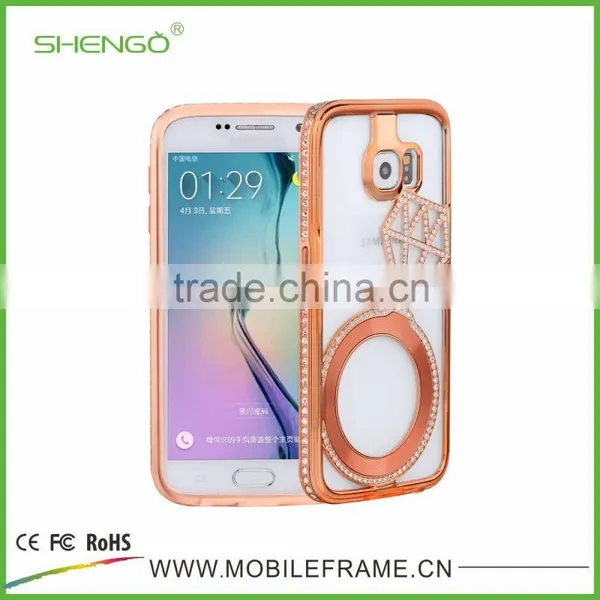 Shengo Own Ring Design Diamond Cell Phone Case for Samsung Galaxy S6 Edge photo-4