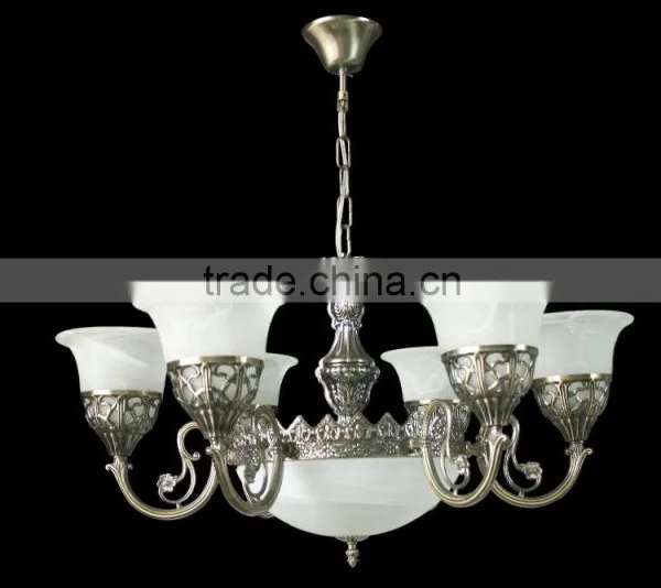 Traditional Handmade Flower Glass Ball and Metal Chandelier Lighting photo-4