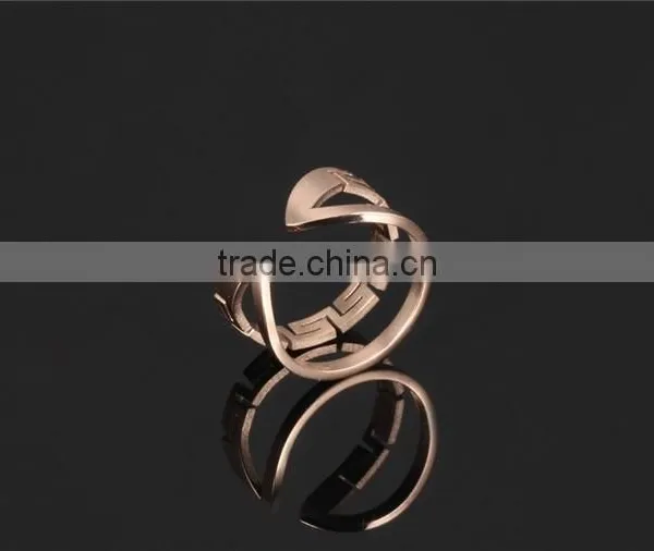 High Quality Jewellery Rose Gold Plated Stainless Steel Cuff Double Ring photo-4