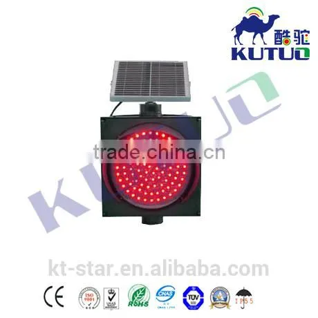 Wholesale 12 Volt Yellow Ball Red Slow Solar Energy Warning Flashing Traffic Blinker Light photo-3