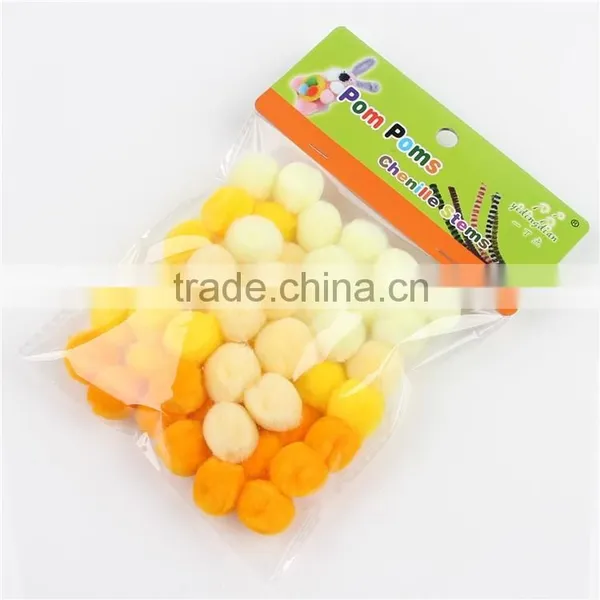 Factory Supply DIY Crafts Yellow Series Pompoms Toys for Kids or Wedding Party Decoration photo-2
