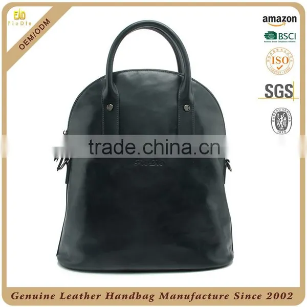 China Manufacturer OEM Pebble Leather Mens Bag Cowhide Men's Backpack Blue Leather Male School Backpack With Custom Logo photo-2