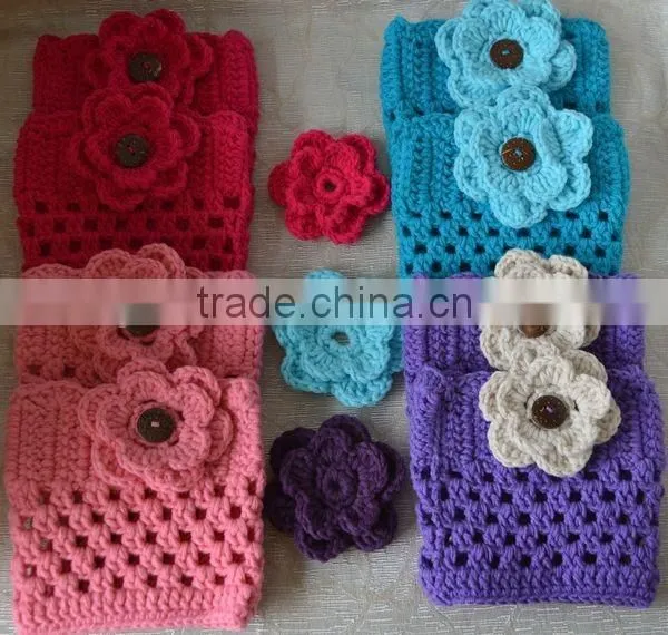 Varies Colors Flower Crochet Patterns for Knitted Leg Warmers photo-6