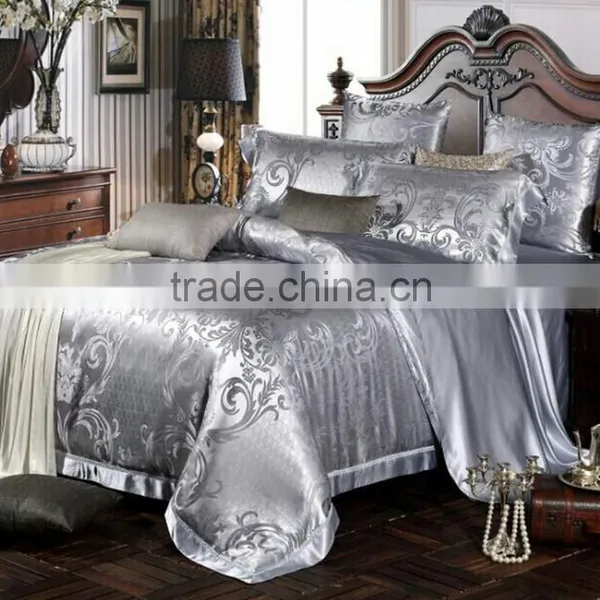 100% Silk Bedding Set, Elegant Jacquard Color photo-2