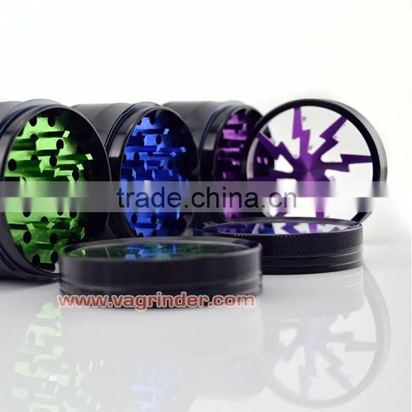2016 Factory Price Hot Sales Colorful CNC Aluminum Lightning Herb Grinder photo-5