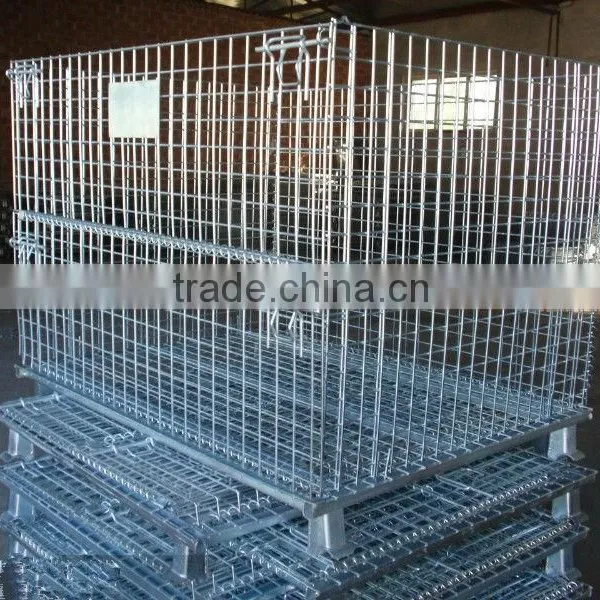 folding galvanized heavy duty wire mesh container
