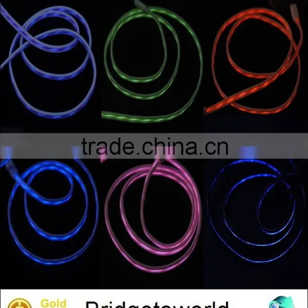 Good Quality Colorful Luminous Universal Micro Usb LED Light Data Sync Cable Charger photo-3