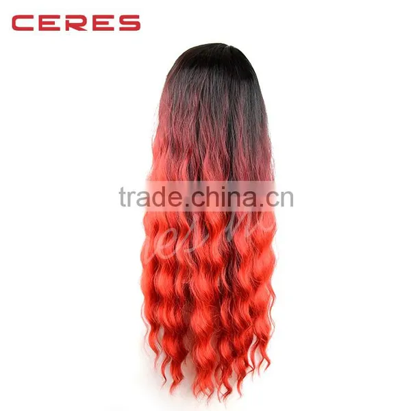 Body Wave Ombre Color Synthetic Full Lace Hair Wig photo-6