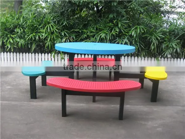 Outdoor Furniture Set Metal Picnic Table Set Outdoor Table and Bench photo-2