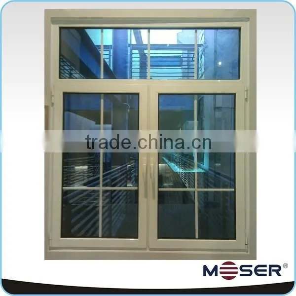 Moser German Style Swing in Double Casement Wooded White Window With Blinds