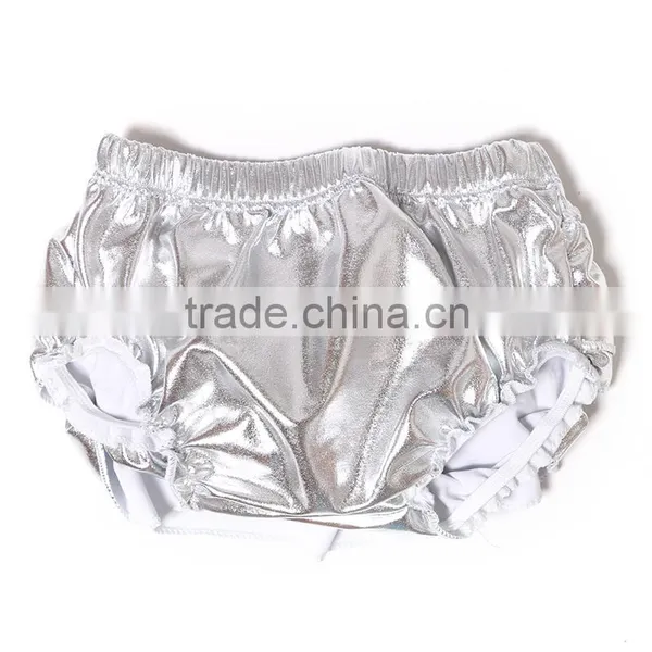 Latest Solid Metalic Colors Baby Ruffle Bloomers Wholesale photo-4