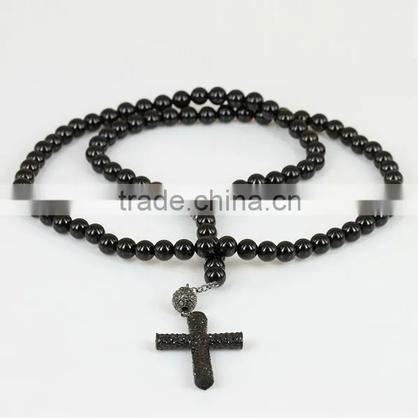 Hematite Islam Prayer Beads Muslim Tasbih Allah Misbaha Sibha 33 Beads With Rhinestone Heart