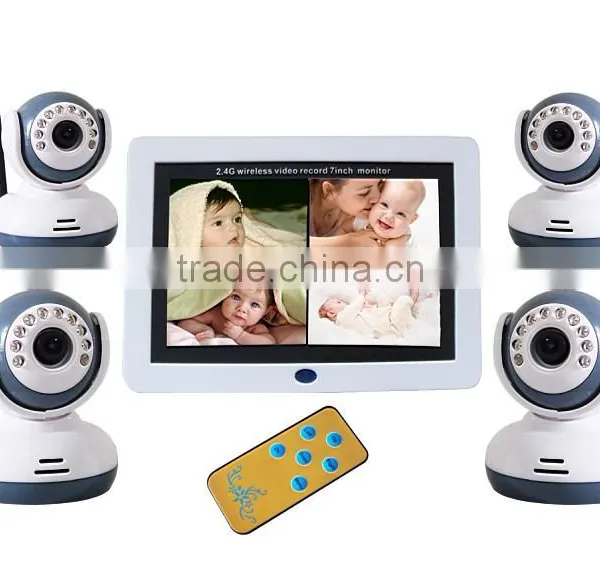 2.4GHz Wireless Infant Monitors Temperature Monitor Motion and Voice Alarm 7 Inch Color LCD Baby Monitor With Night Vision photo-2