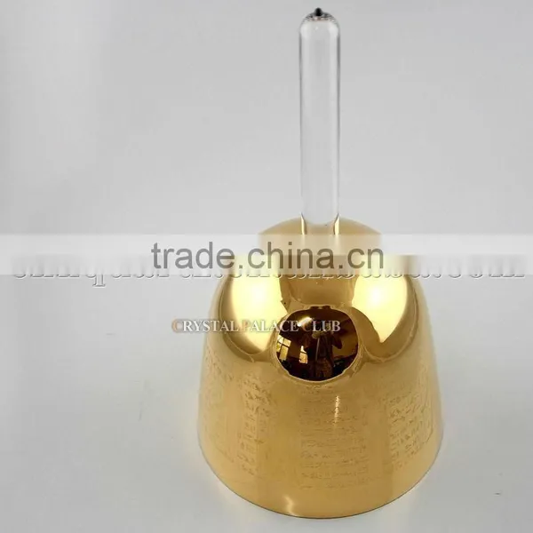 24k Gold Quartz Crystal Singing Bowl With Handle and Design photo-4