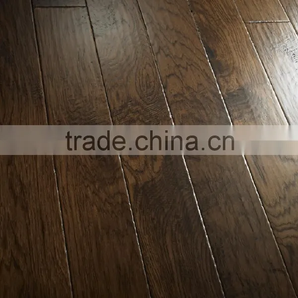 Hickory Wood Flooring Antique Handscraped Elm Engineered Wood Flooring photo-4