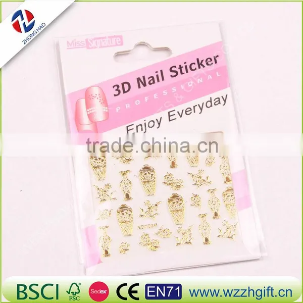 New Fashion 3d Gold Silver Nail Art Stickers Decals Hot Stamping Flower Nail Tips Decorating Tools photo-2