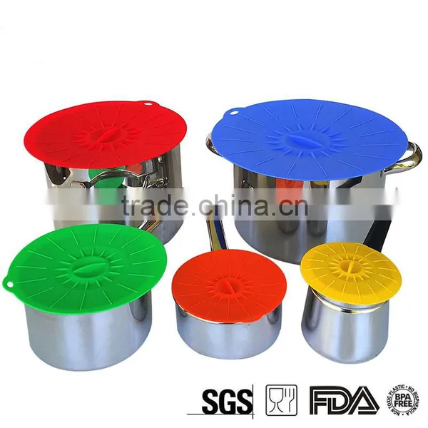 OEM Silicone Pot Cover Lid Set ,silicone Suction Lids for Bowl, Silicone Lids Spill photo-3