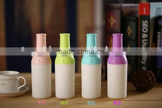 Cute Bottle Shape Mini Portable Air Humidifier Ultrasonic Humidifier With LED Night Lamp photo-5