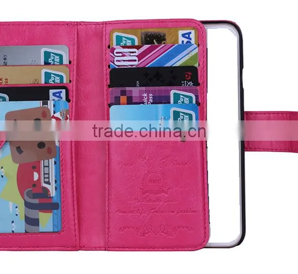 Universal Flip Separable PU/Genuine Leather Wallet Mobile Phone Case photo-3