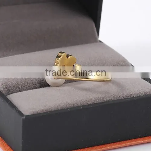 China Wholesale Touch Love Fashion Stainless Steel Teddy Bear Pearl Elegant Women Ring photo-6