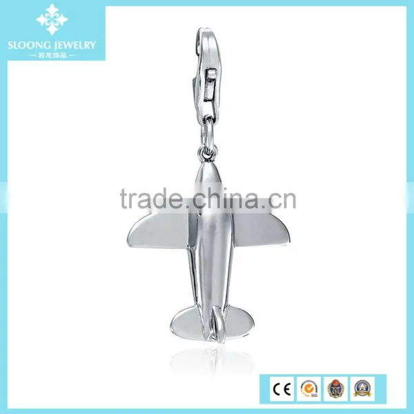 Wholesale Silver Jewellery Airplane Charm in Sterling Silver Popular Silver Jewelry