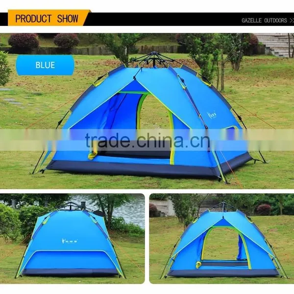 Waterproof 3-4 Person Double Layer Automatic Outdoor Tent for Camping photo-2